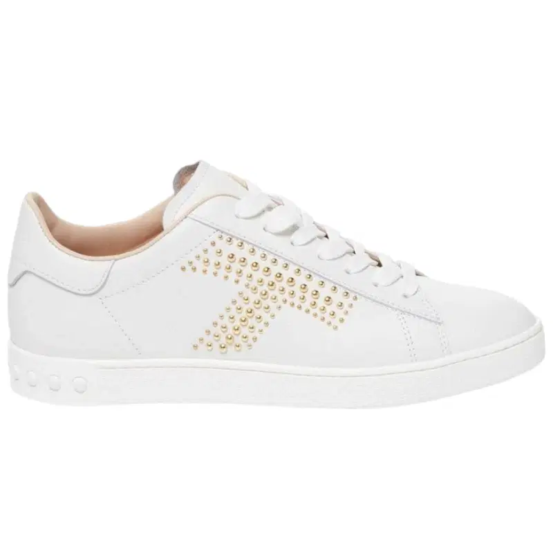 Tods Studded T Leather White Sneaker
