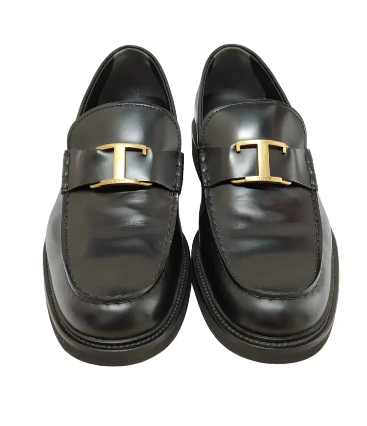 Size 13 - Tods Black Leather Loafers-Hover-Image