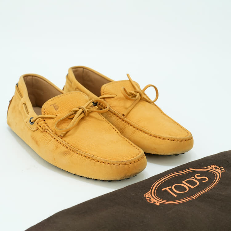 Size 5 - Tod's Gommino Mustard Slip-On Loafers-Hover-Image