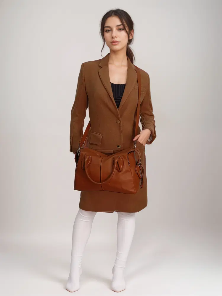 Tods Small D-styling Bag In Brown Calfskin Leather-Hover-Image