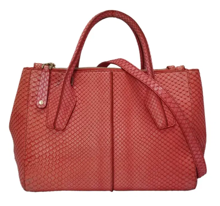 Tods D Cube Snakeskin Python Crossbody Bag-Hover-Image