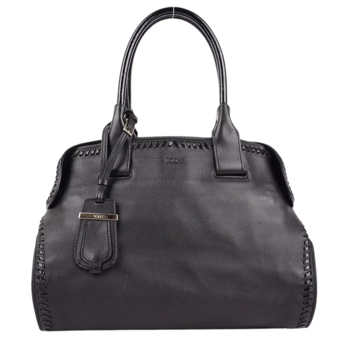 Tod's Black Leather Cape Shopper Tote