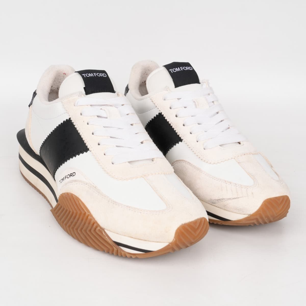 Size 9 - Tom Ford White & Black James Sneakers