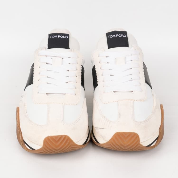 Size 9 - Tom Ford White & Black James Sneakers-Hover-Image