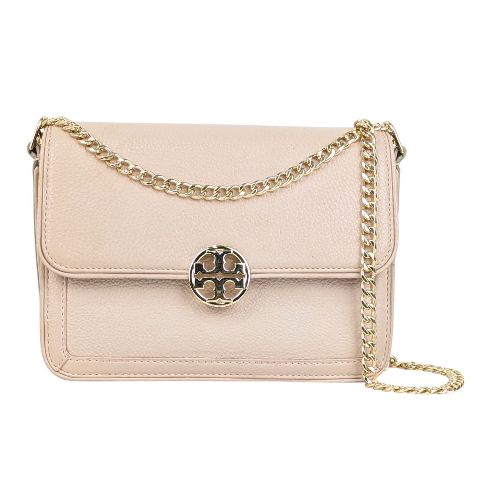 Tory Burch Powder Pink Leather Chelsea Chain Shoulder Bag