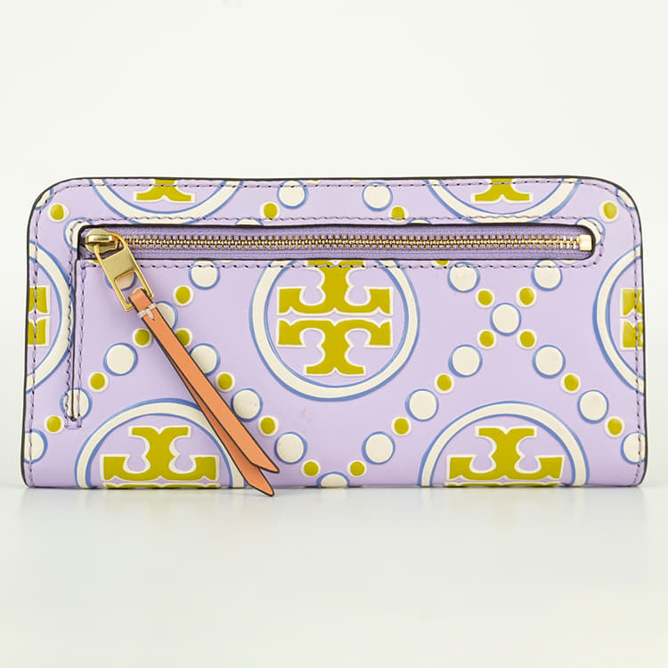 Tory Burch T-Monogram Contrast Embossed Zip Slim Wallet-Hover-Image