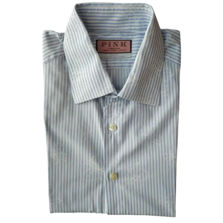 Thomas Pink Blue White Line Shirt-Hover-Image