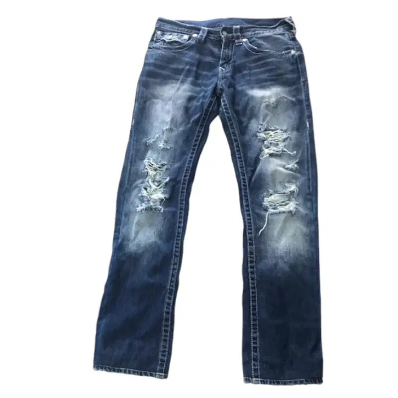 True Religion Straight Fit Torn Jeans