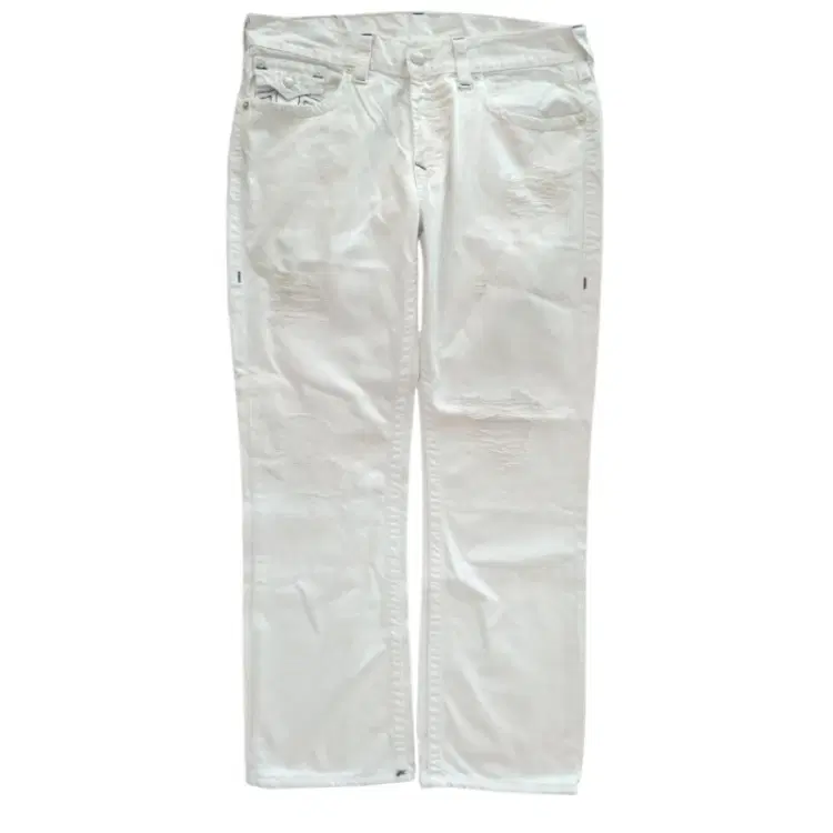 True Religion Men's Section Straight Seat White Jeans-Hover-Image