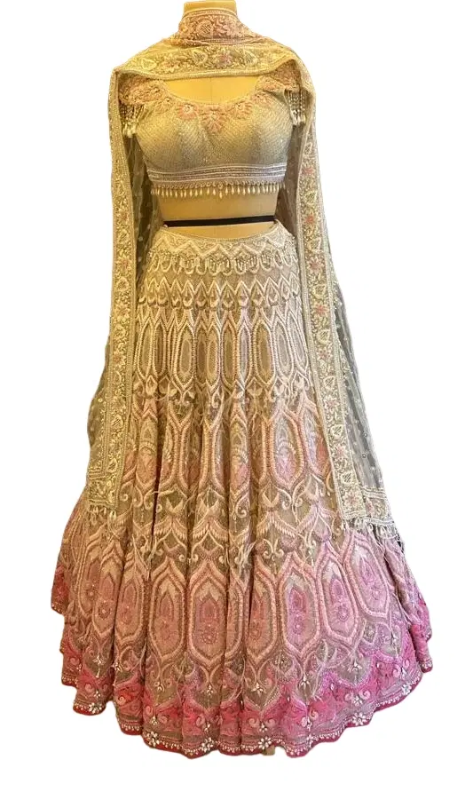 Tarun Tahiliani Pink & White Lehenga
