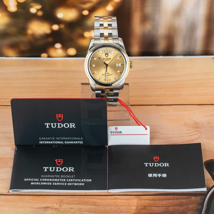 Tudor Glamour 39 MM Date and Day Diamond Set Dial Steel Automatic-Hover-Image