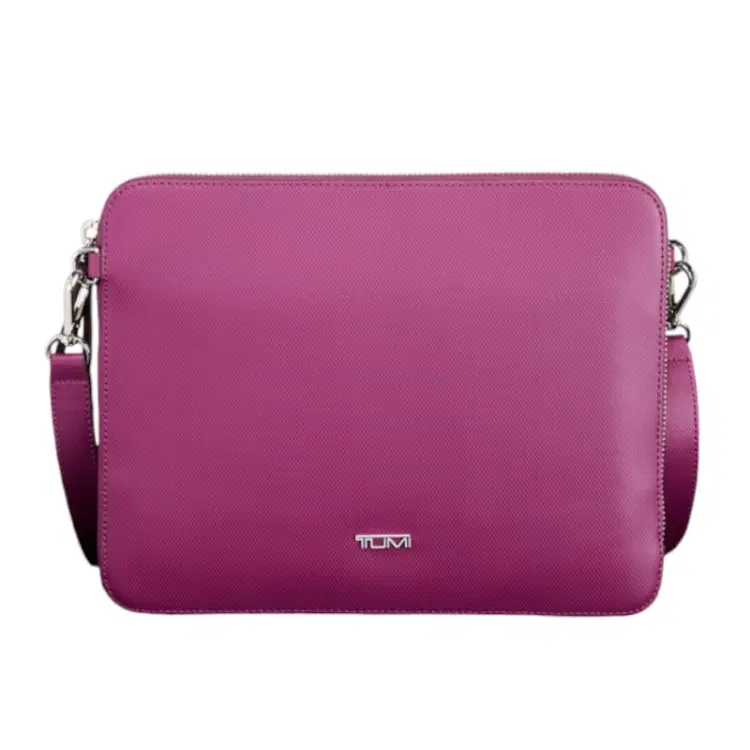 TUMI Prism Slim Zip Top Pink Crossbody-Hover-Image
