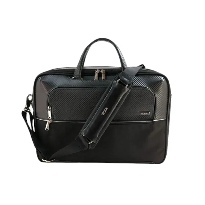 Tumi Midway Slim 17" Laptop Brief Black Carbon Leather Nylon 30310