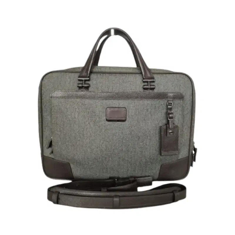 Tumi Gray Canvas Astor Ansonia Briefcase