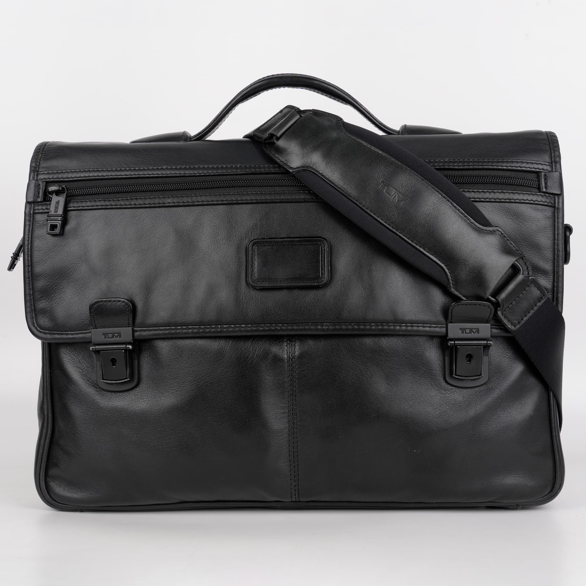 Tumi Alpha Slim Flap Leather Brief Bag