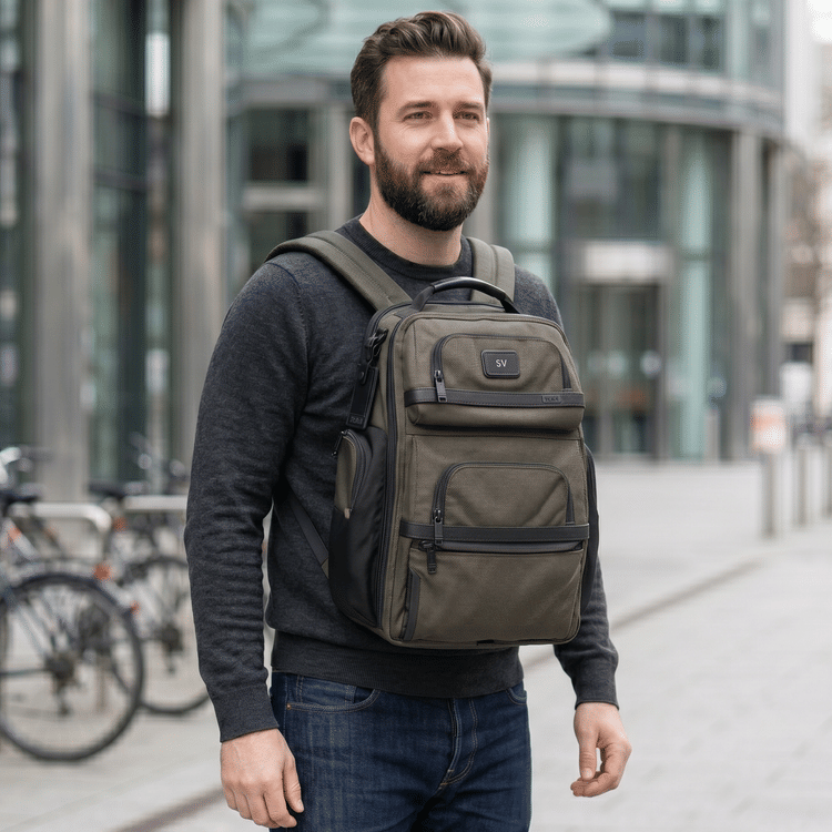 Tumi Alpha Brief Backpack in Olive Green-Hover-Image