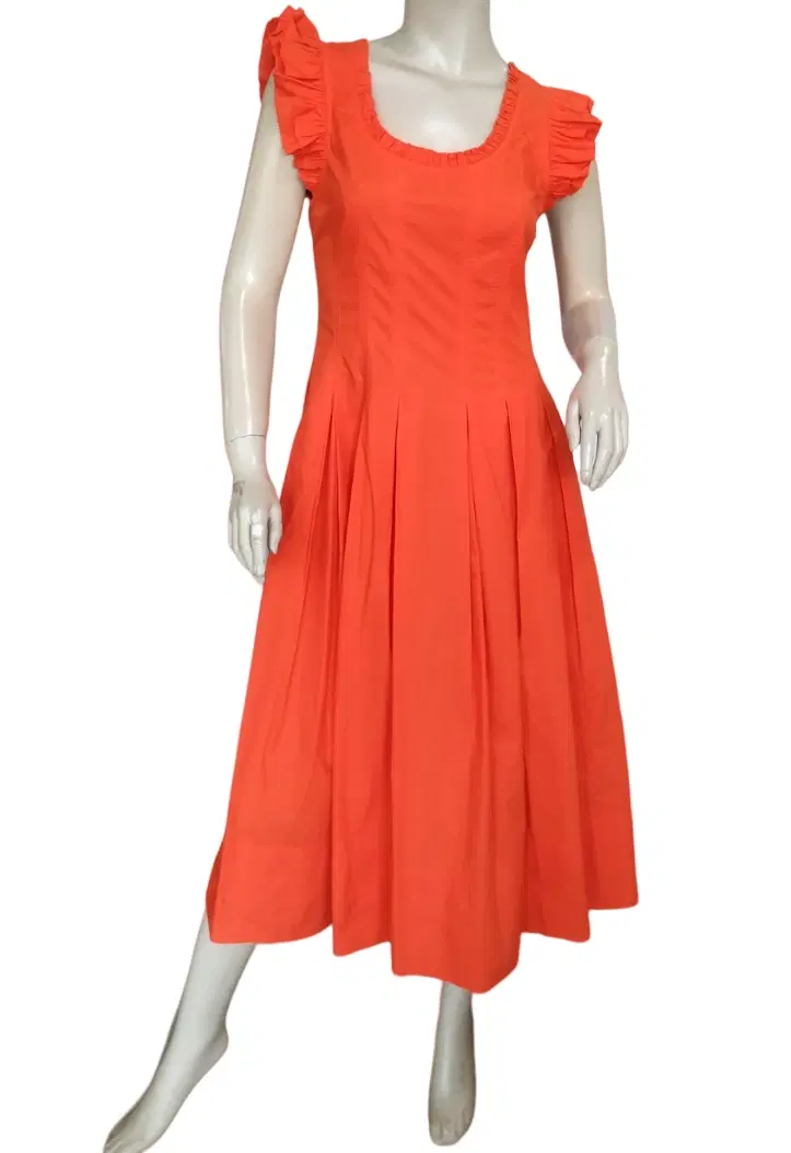 Ulla Johnson Papaya Camille Ruffled Lace-up Midi Dress-Hover-Image