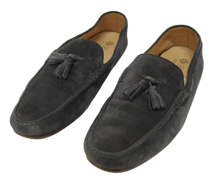 Size 44 - Loro Piana Suede Leather Tassel Slip On Loafers-Hover-Image