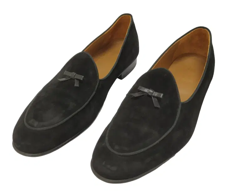 Size 10 - Edhen Kensington Bow Suede Leather Loafers-Hover-Image