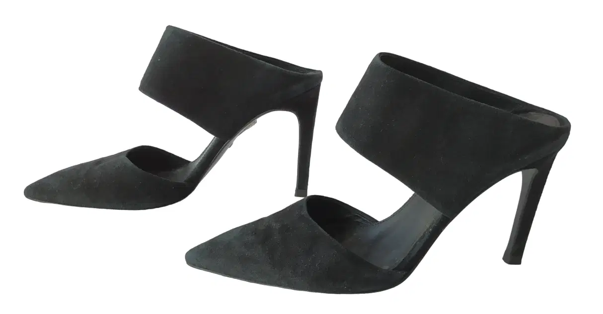 Size 40 - Whistles Black Suede Pointed Pumps