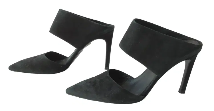 Size 40 - Whistles Black Suede Pointed Pumps-Hover-Image