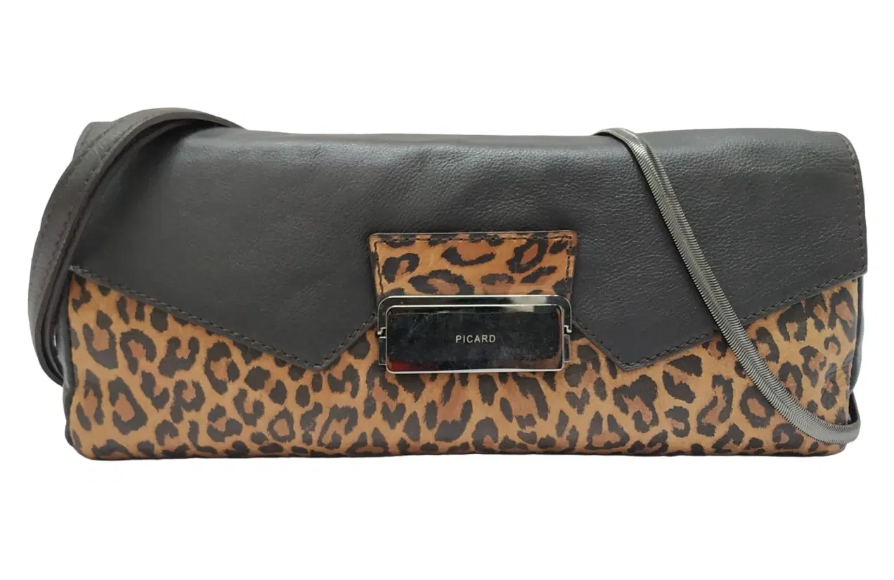 Picard Leopard Print Crossbody Clutch