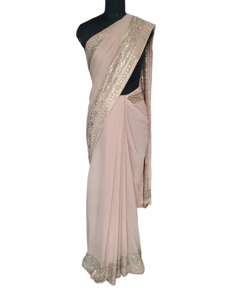 Unbranded Pink Saree-Hover-Image