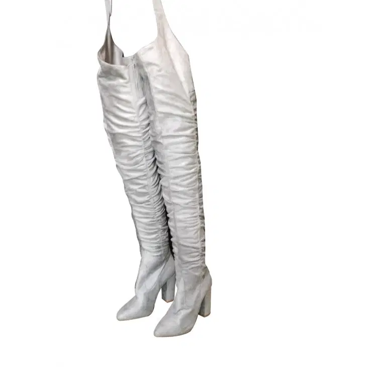 Overknee Thigh High Waist Belted Leather Boots-Hover-Image