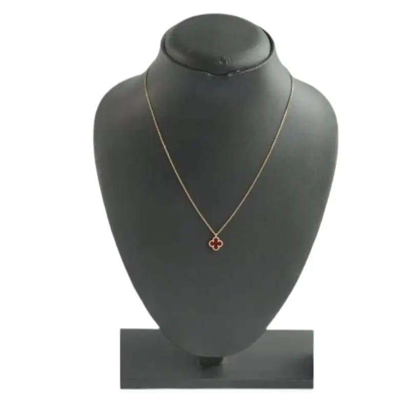 Van Cleef & Arpels Vintage Alhambra pendant Carnelian 18K Yellow Necklace