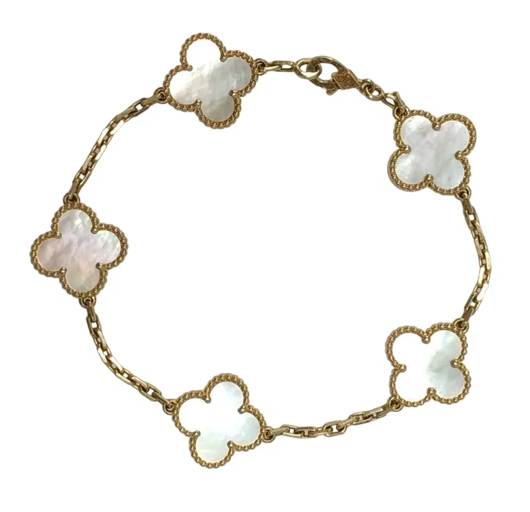 Van Cleef & Arpels Alhambra 5 Motif MoP 18k Yellow Gold Bracelet