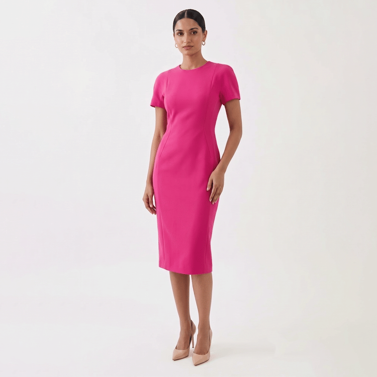 Victoria Beckham Body Con Zipper Dress-Hover-Image