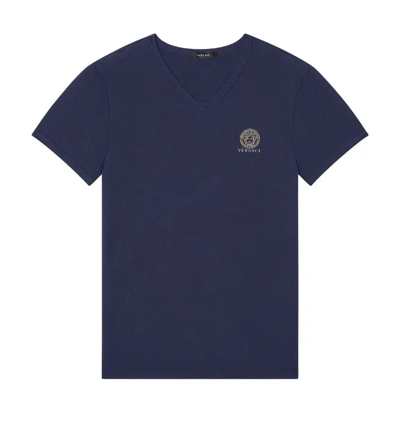 Versace Medusa Print V neck T-shirt