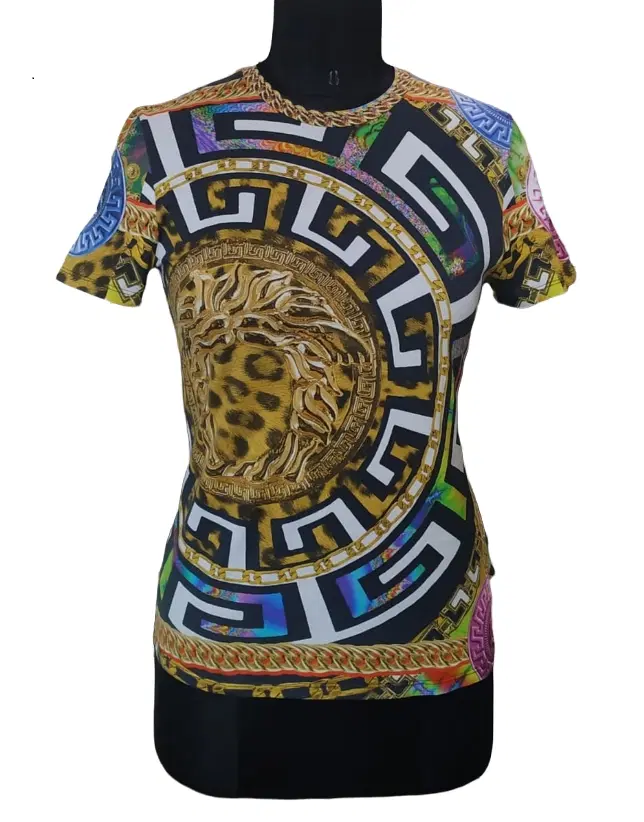 Versace Psychedelic Medusa Print Silk T-shirt