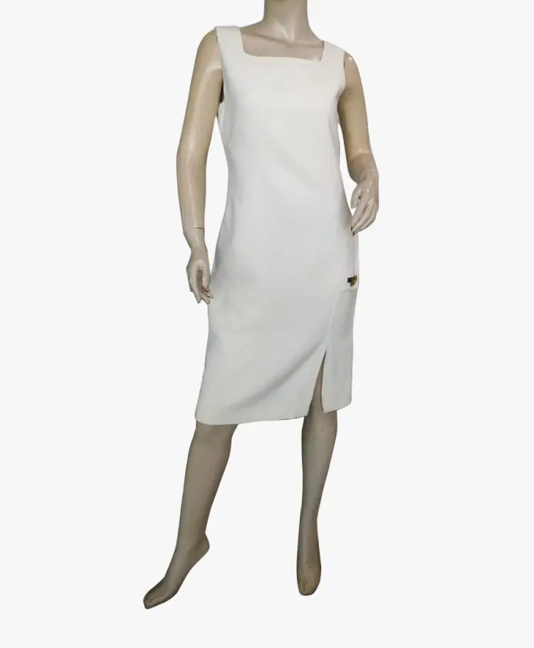 Versace White Medusa Button Dress-Hover-Image