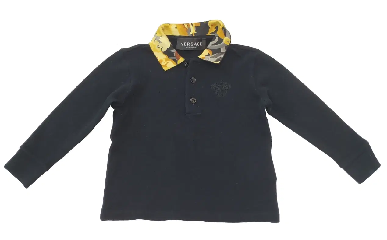 Versace Kids Barocco Black Kids Polo Shirt