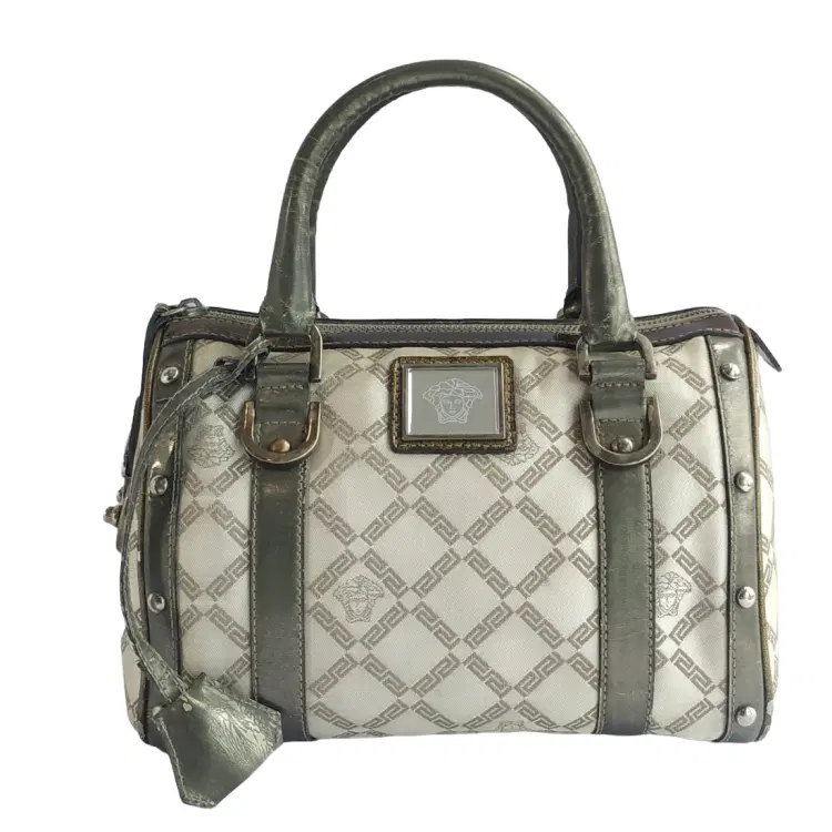 Versace Signature Canvas and Leather Snap Out Of It Satchel-Hover-Image