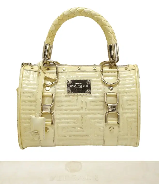 Versace Quilted Patent Leather Snap Out Of It Satchel-Hover-Image