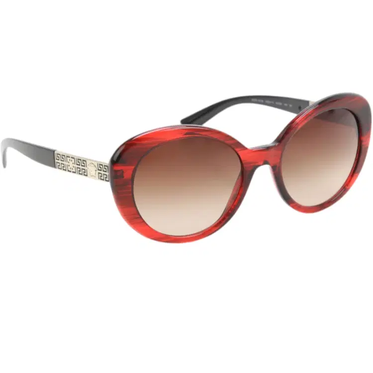 Versace Sunglasses Transparent Red - Black - Gold frame and Brown Shaded lens-Hover-Image