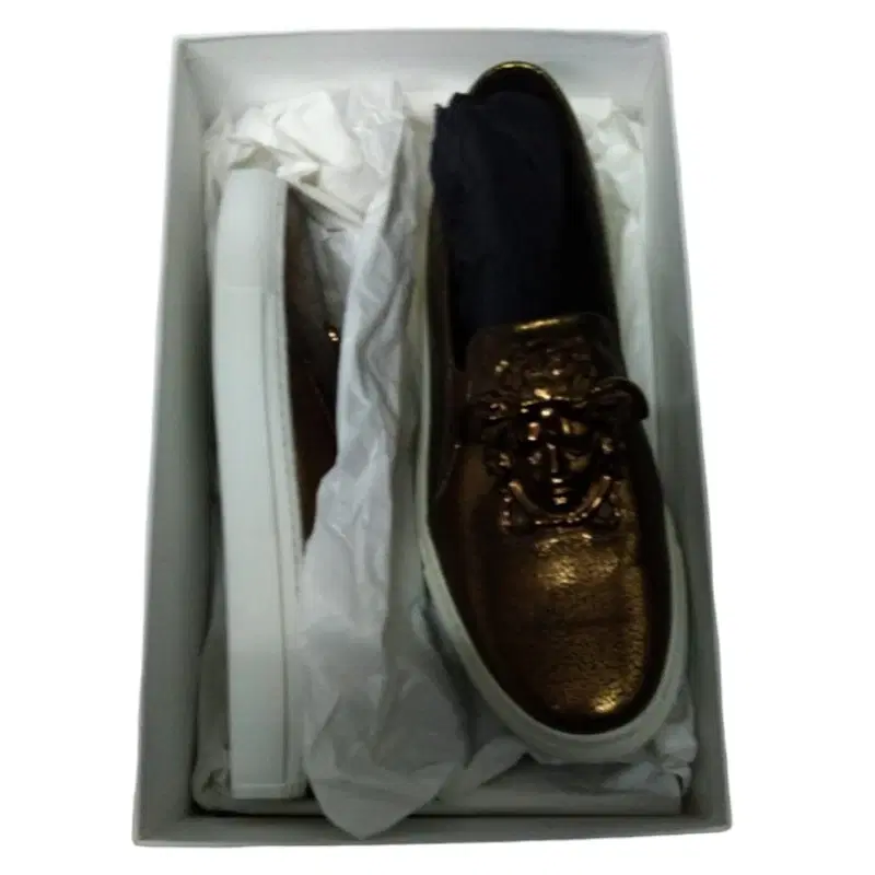 Versace Medusa Gold Leather Sneakers Trainers Shoes