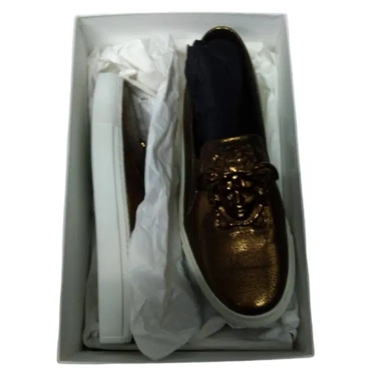 Versace Medusa Gold Leather Sneakers Trainers Shoes-Hover-Image
