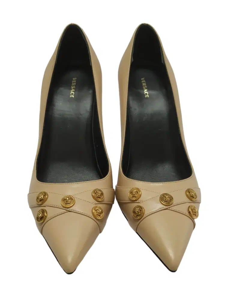 Size 38 - Versace Pink Studded Heel Pumps-Hover-Image