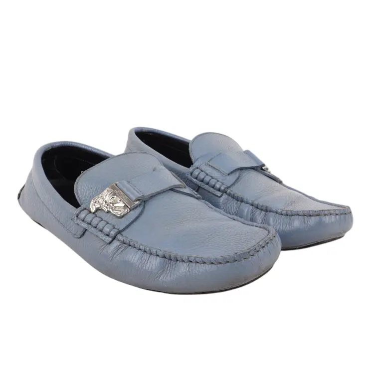 Size 42 - Versace Pastel Blue Loafers-Hover-Image