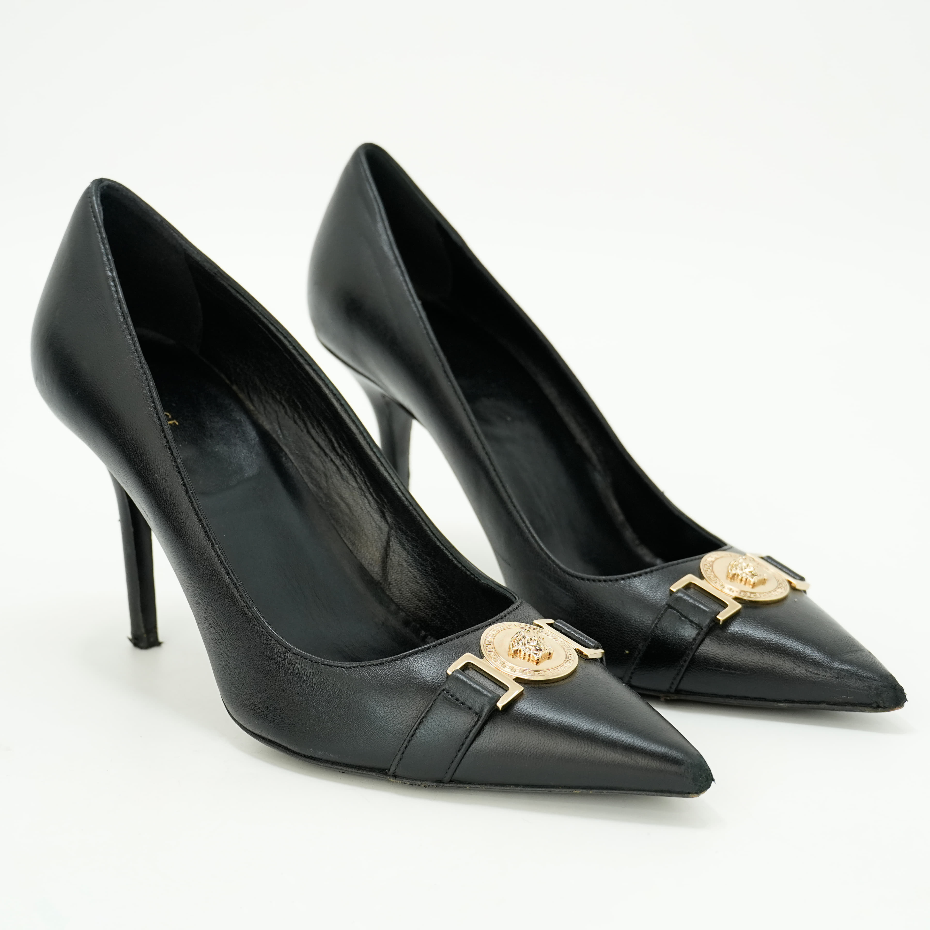 Size 37 - Versace Black Icon Heels