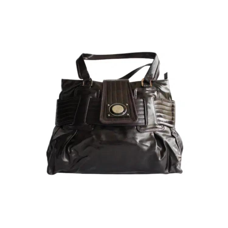 Versace Patent Leather Medusa Head Wine Tote-Hover-Image