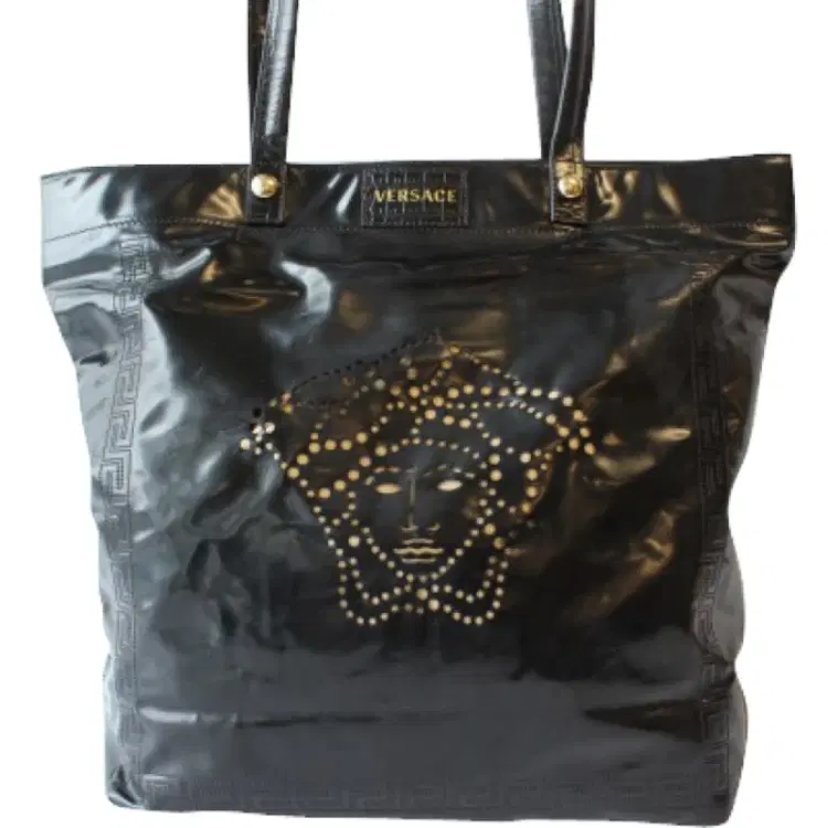Versace Medusa Black Patent Tote-Hover-Image