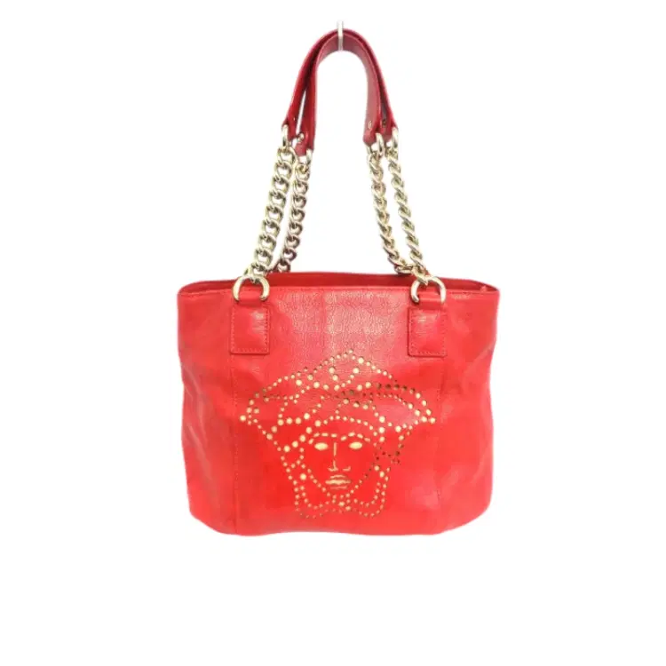 Versace Red Chain Handle Tote-Hover-Image