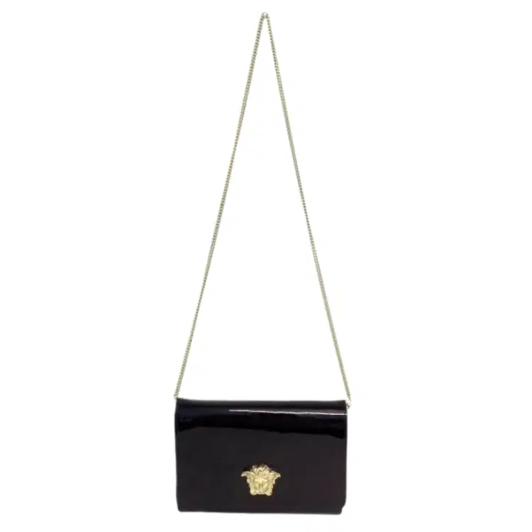 Versace Patent Palazzo Medusa Chain Evening Bag-Hover-Image