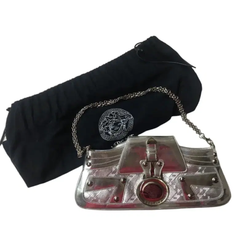 Versace Leather Chain Shoulder Bag