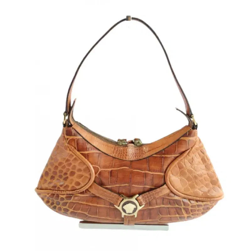 Versace Medusa Croc Embossed Mini Leather Bag