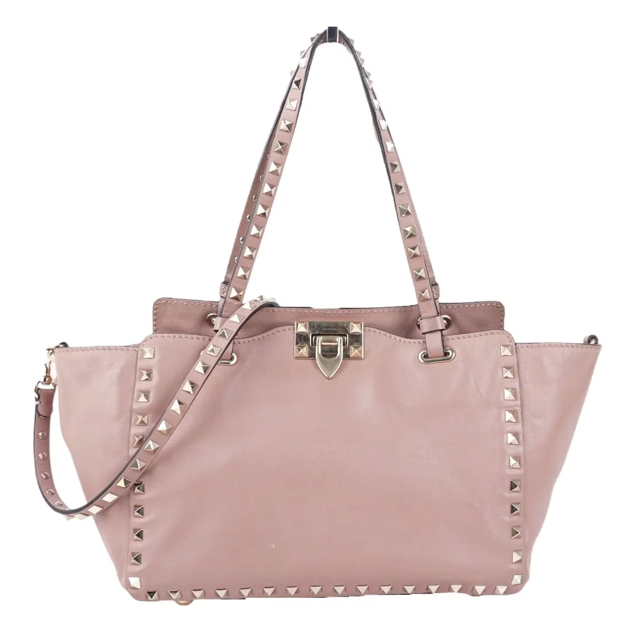 Valentino Blush Pink Leather Rockstud Trapeze Bag